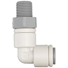John Guest Acetal Copolymer Push-To-Connect Tube Fitting, Swivel Elbow, Tube OD x NPTF Male (Pack of 10)