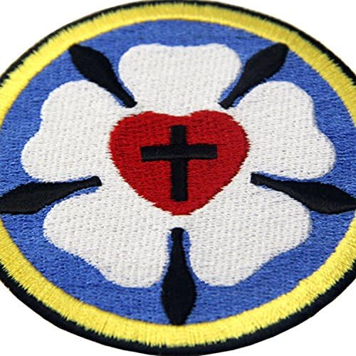 Embird Lutheran Rose Embroidered Iron On / Sew On Patch