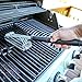 Triple Wide 18 Inch Deep Cleaning BBQ Grill Brush By Que Heads - Easy to Use Handle with Durable Stainless Steel Grilling Bristles - Quick and Easy Clean - Outdoor Accessories for Weber and Char-Broil Grills