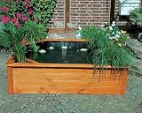 Hochteich 150x150cm m.4 seitl.Pflanzzone mit Solarpumpe