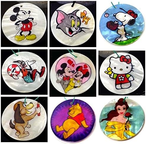 40mm Disney Cartoon Mother Of Pearl Disc Pendant Bead