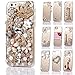 Happy Hours Luxury 3D Handmade Glitter Crystal Rhinestone Fashion Bling Case Cover Clear Hard Phone Shell Protection for Apple iPhone 6 Plus (5.5 Inch) & Free Gift Stylus Pen Complicated Flowers Heart Stars#