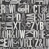 Beacon House 2604-21251 Letterpress Typography Wallpaper, Silver by Beacon House