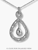 Jewelry : Open Tear Drop Diam. Pave Pendant