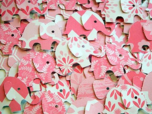 100 Pink Confetti Elephant Theme Baby Girl Shower Decorations Scrapbooking