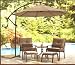 Patio Umbrellas - 9.5 Ft. Offset Ez Adjustable Roll-up Umbrella - Khaki
