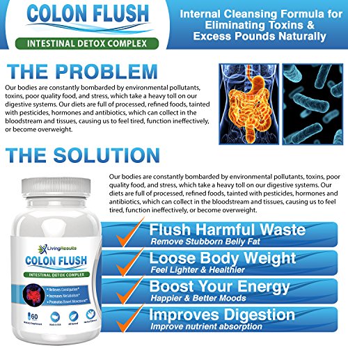 Colon Flush Supplement Colon Cleanse Detox with Aloe Vera, Psyllium