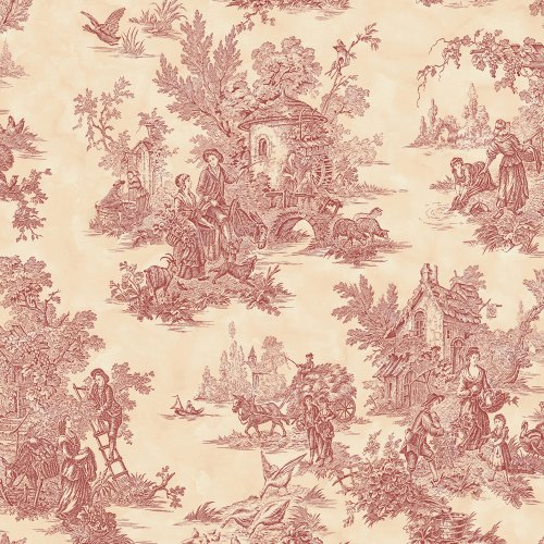 Decorate By Color BC1582156 Burgundy and Cream Toile Wallpaper
