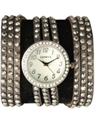 389 Geneva Womens Bronze Rhinestone Covered Wrap-around Watch