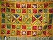 Home Decor Tapestry-Yellow-red Vintage Beaded Ethnic India Sari Tapestry Wall Hanging 60" X 40"