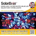 Union Jack Solar Brite 120 Super Bright Red White & Blue LED Decorative Solar Fairy Light String