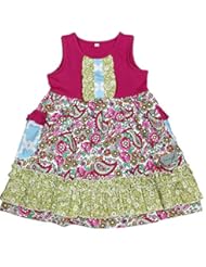 Apparel: Maggy May Girls Pink Floral Tank Dress Designer Vintage Boutique Dress Size 2