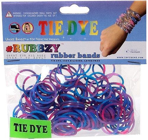 RUBBZY SILICONE TIE DYE RUBBER BANDS FOR RAINBOW LOOM - PINK PURPLE & BLUE MIX
