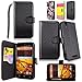 Cellularvilla Wallet Case for ZTE Boost MAX N9520 Pu Leather Wallet Card Flip Open Pocket Case Cover Pouch (Carbon Fiber Black)