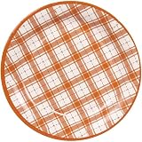 NCAA 8-Pack Plaid Dinner Plates - Burnt Orange/White