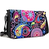 Meffort Inc Water Resistant 17 17.3 Inch Laptop Padded Compartment Shoulder Messenger Bag with Shoulder Pad - Arts Design