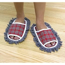 Dust Mop Plaid Dusting Slippers As Seen On TV
