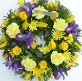 Funeral Flowers - Wreath in Yellow