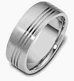 Stylish Platinum 8mm Comfort Fit Wedding Band Ring