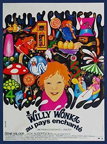 DIY JR Pillows475 Willy Wonka and The Chocolate Factory Poster Movie (28cm x 44cm) (1971) (French Style B)