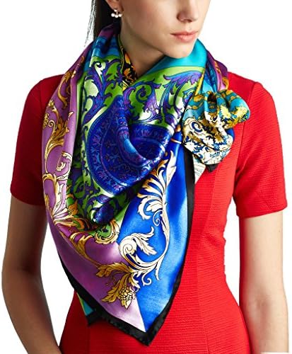 Nita 100% Natural Mulberry Silk Scarf European Style Vine Flowers