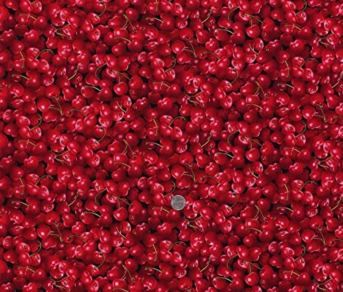 Cotton Fresh Squeezed Red Cherries Cherry Fruit Cotton Fabric Print by the Yard 8386-12