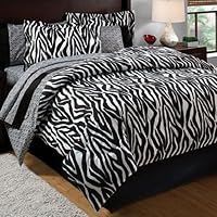 Zebra Bed in a Bag in Black / White Size: Twin