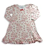 Sara's Prints - Toddler Girls Long Sleeve Nightgown, Ivory, Red (Size 3)