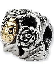 Reflection Beads Silver 14kt Ladybug Garden Nature Bead
