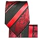 Red and Black Silk Tie and Pocket Square . Paul Malone Red Line