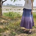 インド綿 巻きスカート タイダイ ぶどうグラデーション ラップスカート ロングスカート