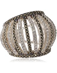 Judith Jack "Tassels" Sterling Silver Marcasite Crystal Domed Ring, Size 7