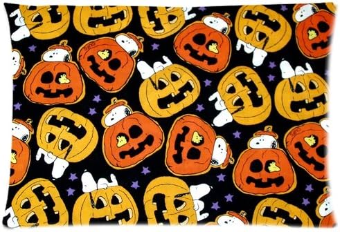 Pookeb Halloween Black Snoopy Popular Cover Design Custom Zippered Pillow Cases 20x30 (Twin sides)