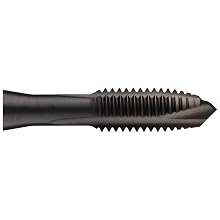 Dormer MTT-X E001/MTT-X E011 Powdered Metal Spiral Point Threading Tap, Black Oxide Finish, Round Shank With Square End, Plug Chamfer