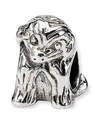 Reflection Beads Silver Sitting Puppy Dog Bead