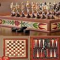 Jim Shore 3 In 1 Chess Checkers Backgammon Set