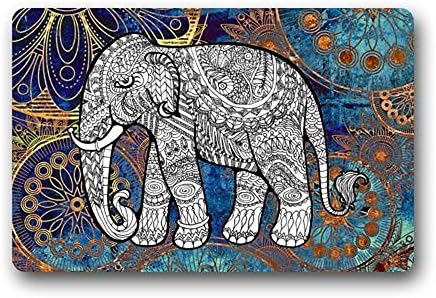 Our Iris Office Or Home Fashions Bohemian Indian Mandala Elephant Clean High Quality Doormat 23.6(L) x 15.7(W)