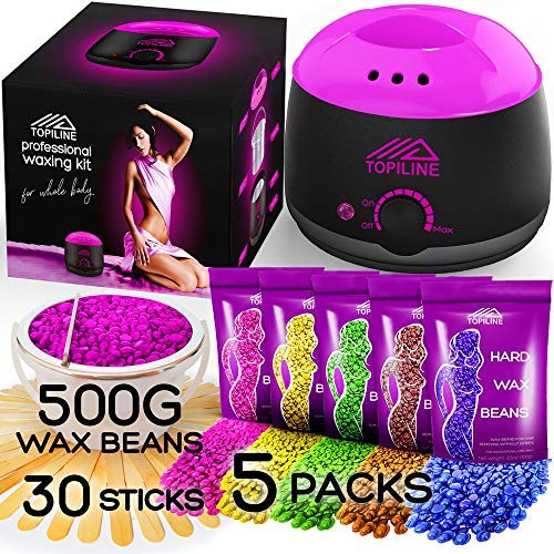 New Painless Waxing Kit With Wax Warmer For Facial Hair Removal