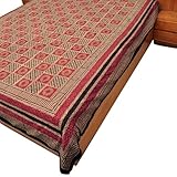 Bed Spreads Cotton Block Print Coverlet Size Queen (bcov572)