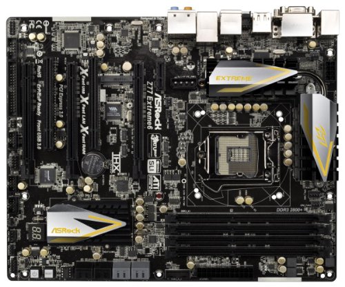 AS Rock LGA1155 DDR3 SATA3 USB3.0 Quad CrossFireX and Quad SLI A GbE ATX Motherboard Z77 EXTREME6 On Sale