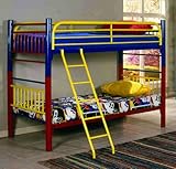Bernards Furniture 3 Inch Tri-Color Twin Over Twin Metal Bunk Bed