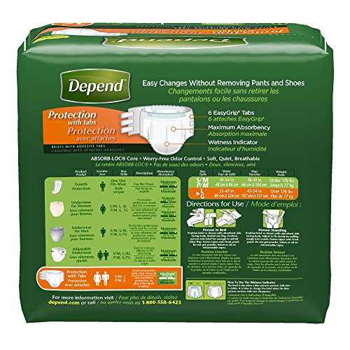 Depend Protection with Tabs Maximum Absorbency, Large, 16 Count eBay