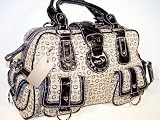 Guess - GUESS HANDBAGS; GUESS PISA SIGNS LARGE POCKET SATCHEL (Black / Gray)