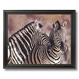 Wild African Safari Striped Zebra Home Decor Wall Picture Black Framed Art Print