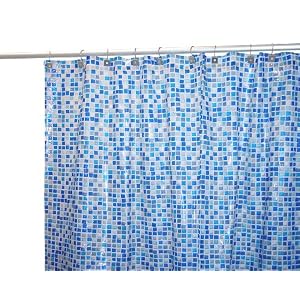 Famous Home Fashions Tiles Vinyl 5-1/2-Gauge Shower Curtain