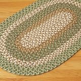 Fabric Green Multi Braided Rug Size: Round 7