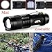 Enjoydeal Mini 1200Lm Bright CREE Q5 LED Adjustable Zoom Focus Flashlight Torch Black