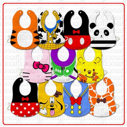StylesILove Cartoon Characters Water Resistant Baby Feeding Bib