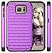 S6 Case, Galaxy S6 Case, Style4U Galaxy S6 Studded Rhinestone Crystal Bling Hybrid Armor Case Cover for Samsung Galaxy S6 with 1 Style4U Stylus [Purple/Black]
