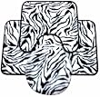 ZEBRA 3 PIECE FAUX FUR RUG, CONTOUR AND LID COVER SET